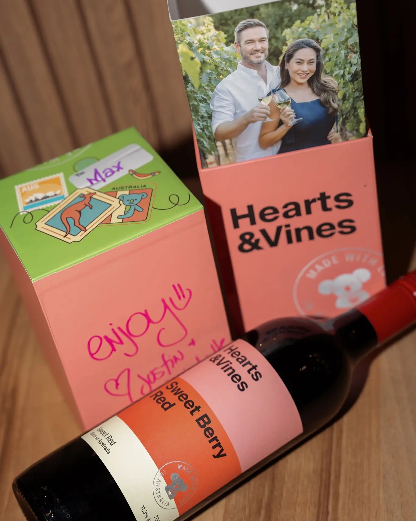 Max Collins Toasts To Australian HeartsAndVines Red Wine