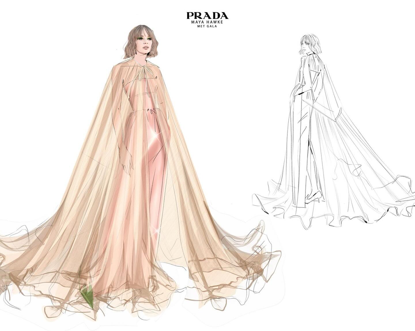 Maya Hawke Shines In Prada’s Whimsical Dress