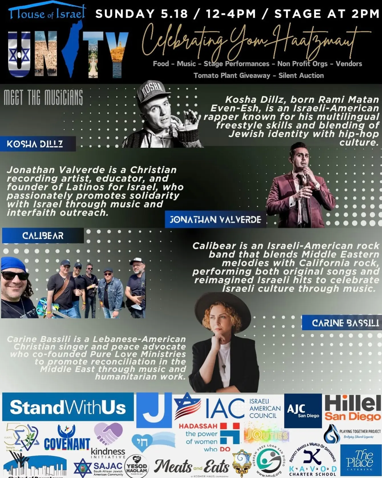 A vibrant day of live performances fusing diverse cultures and inspiring unity for Israel.