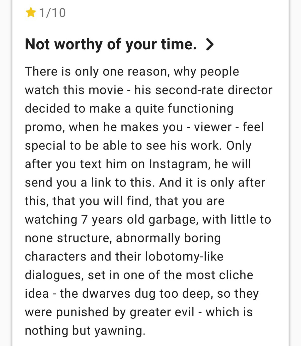 Celebrity filmmaker flips negative reviews into playful banter about unique cinematography.