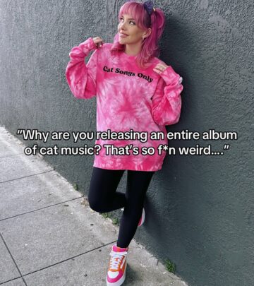 Artist turns her feline obsession into a fully feline-themed music release with merch now!!