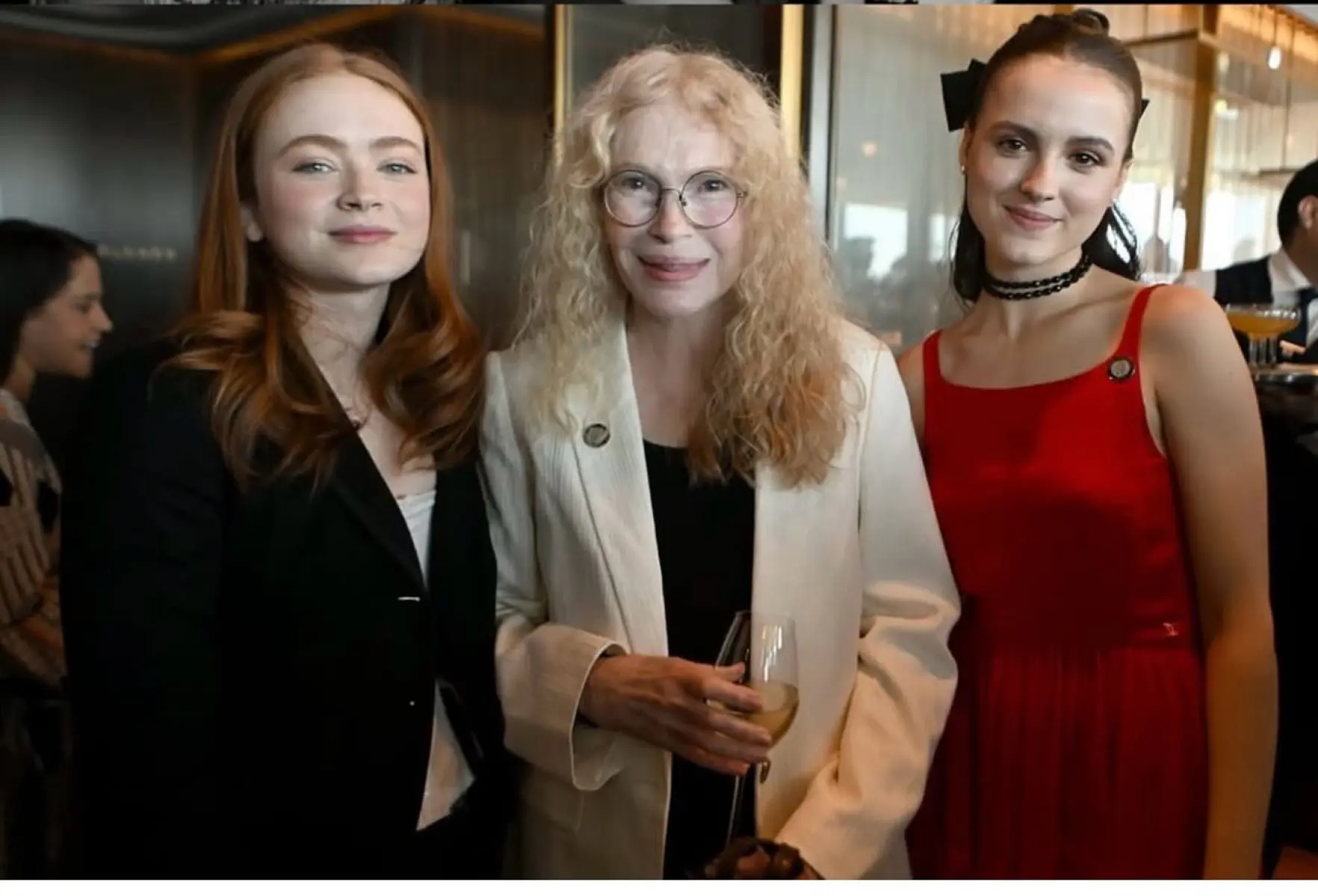 Mia Farrow With Tony Nominees Sadie Sink & Fina Strazza Mia Farrow joined Sadie Sink and Fina Strazza at the Tony luncheon and cheered their show!