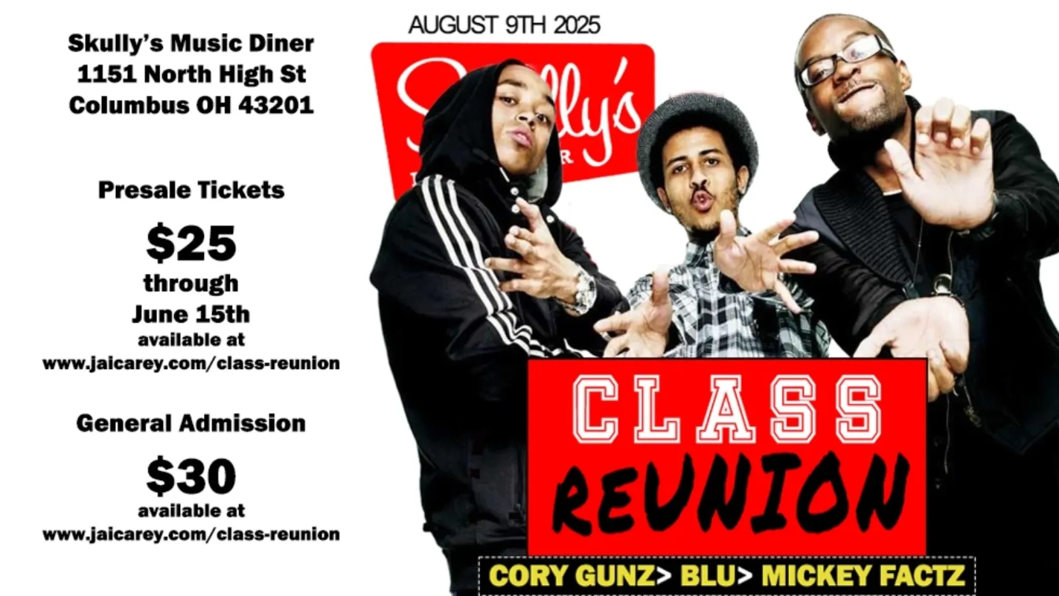 Presale tickets available now for a high-energy reunion event at Columbus' diner - Act Now