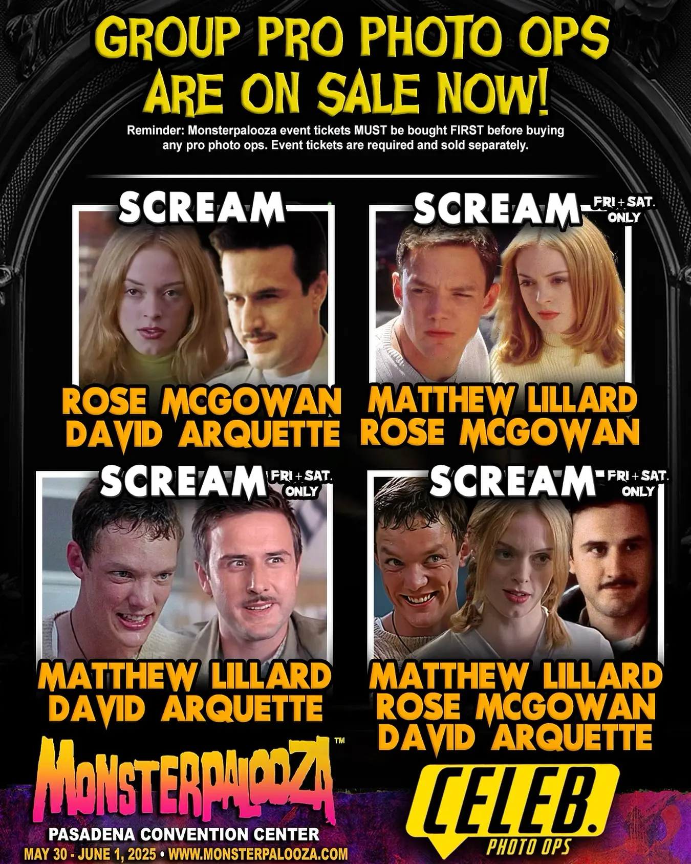 Experience exclusive photo ops with stars at Monsterpalooza from May 30-June 1 in Pasadena.