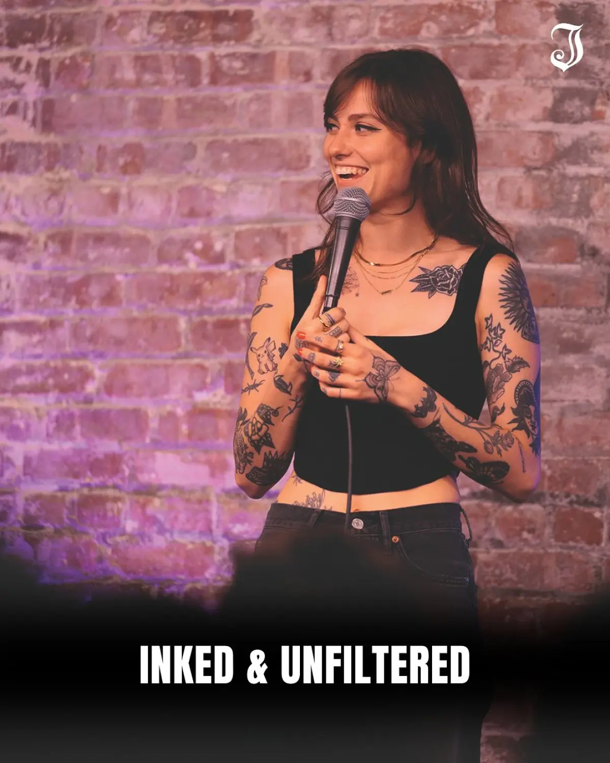 Natalie Cuomo’s Captivating Stage Presence Captivating legs, bold tattoos: Natalie Cuomo marries humor with vibrant tattoo art live.