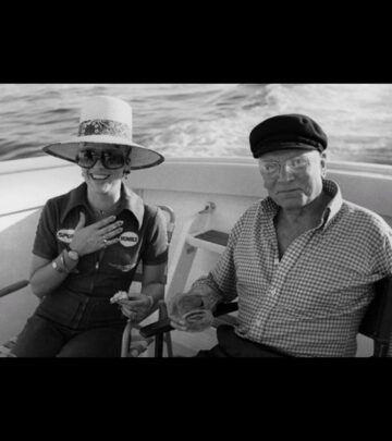 Shakespeare icon and dear friend seen aboard the Splendour, sharing laughter warmly at sea
