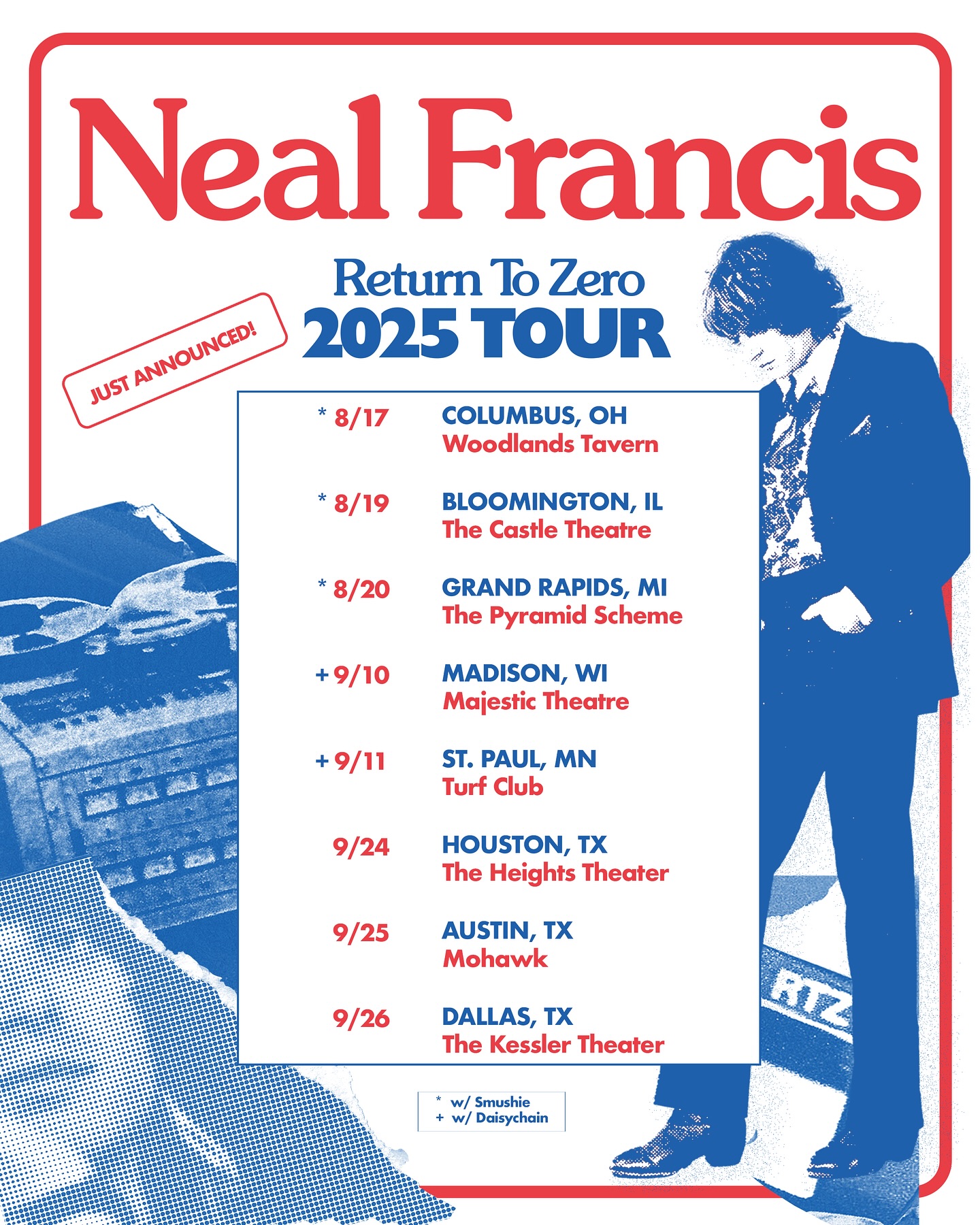 Neal Francis Announces West Coast Tour Dates Musician Neal Francis gears up for 150 shows with support from Smushie Aust & Daisy Chain!