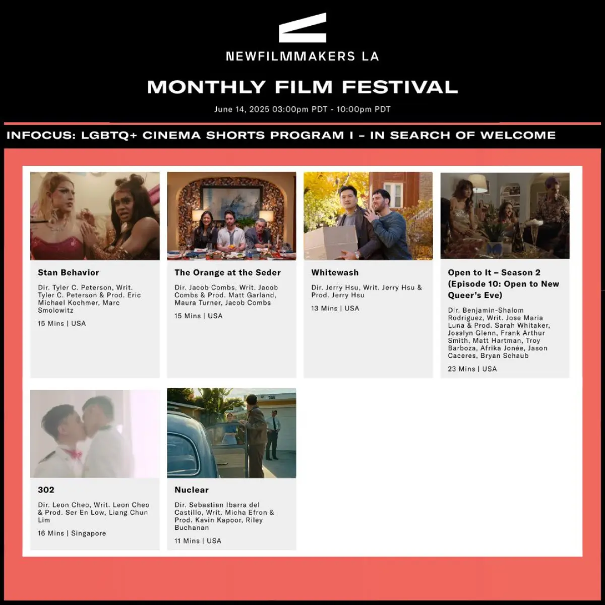 NFMLA Film Festival Celebrates LGBTQ+ Cinema Diverse film shorts celebrating bold acceptance, identity and love at NFMLA fest 2025!!!