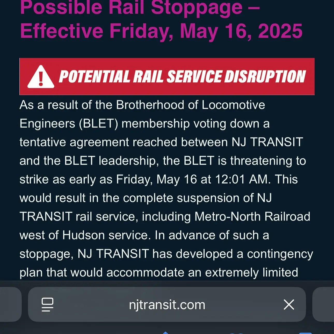 NJ Transit Strike Disrupts Jersey Travel