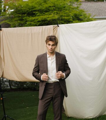 Noah LaLonde radiates charm in a vivid capture by Paul Smith Design on a sunny stylish day!