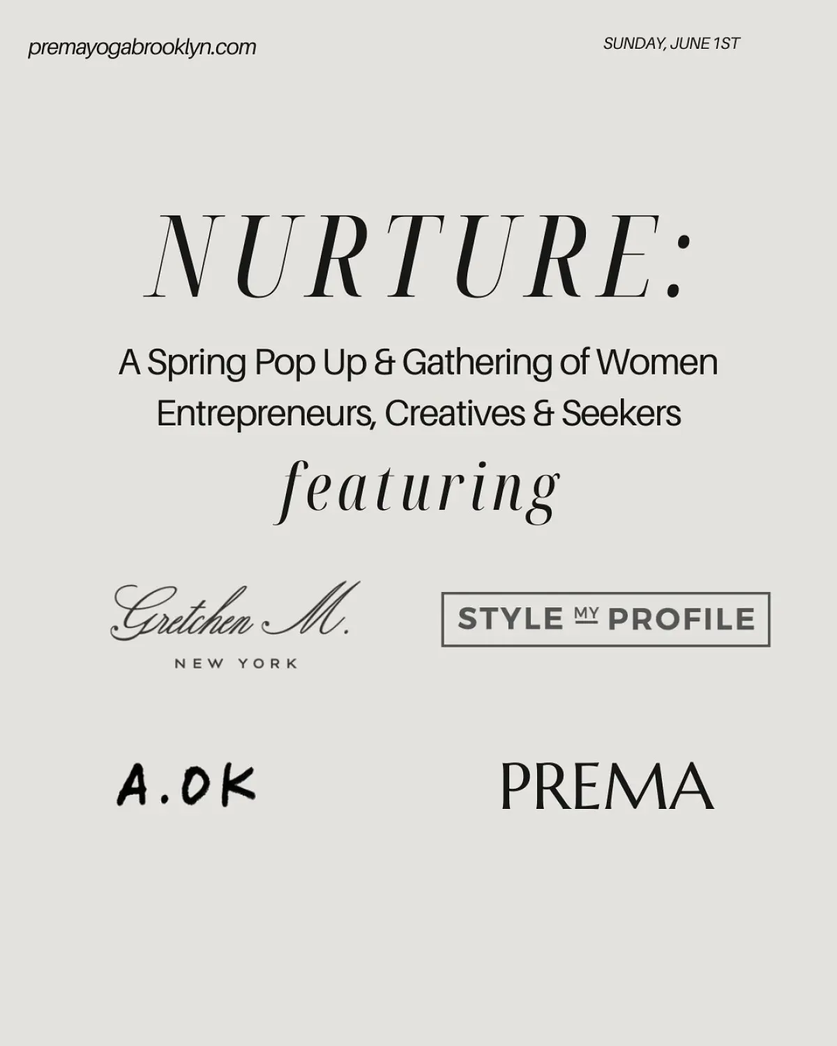 Nurture Pop-Up Gathering For Creative Women Dialogue, style & inspiration at Prema Home’s pop-up for creative women. Join us today!!!