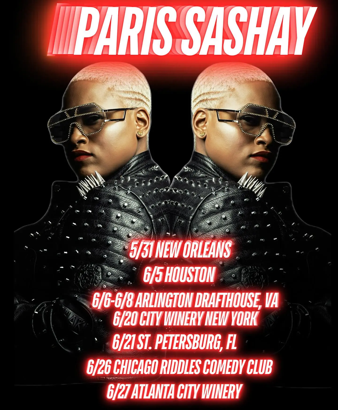 Paris Sashay Launches 2023 Comedy Tour Drag powerhouse gears up for coast-to-coast stand-up dates from DC to Atlanta this summer!