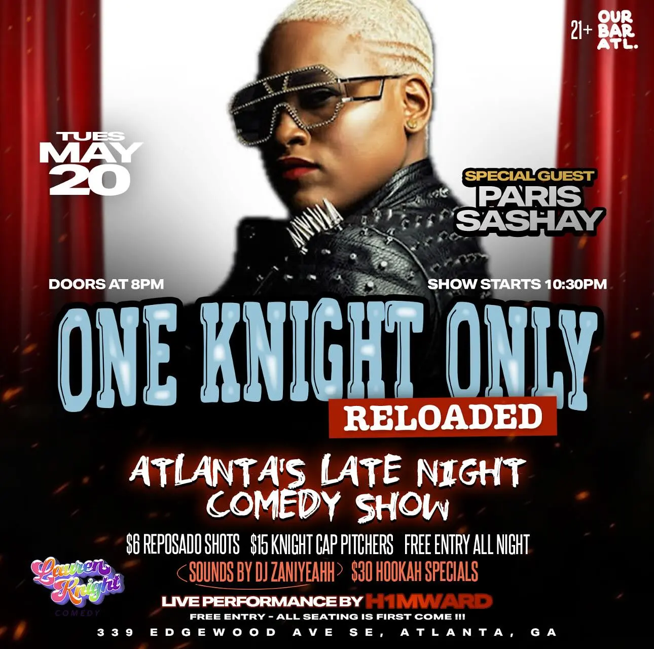 Paris Sashay Steals Tuesday Night Spotlight Paris Sashay lights up trendy ATL venue tonight, merging chic style with nightlife buzz!!