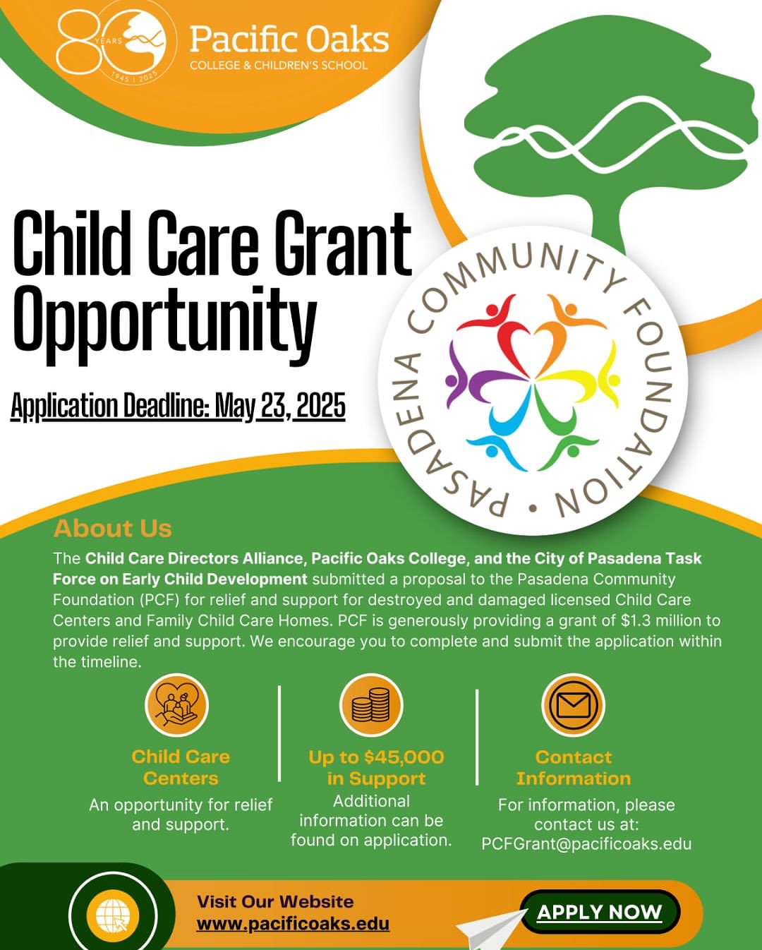 Pasadena Child Care Relief Grants Announced