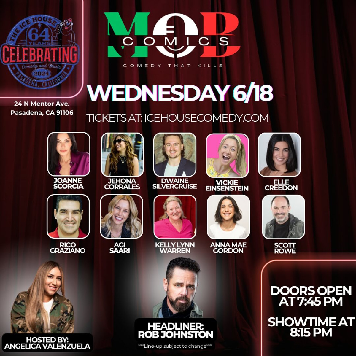 Pasadena Stand-Up Night Draws Top Comedy Talent Join a vibrant stand-up comedy night in Pasadena with hosts, hearty laughs, and cocktails!!.