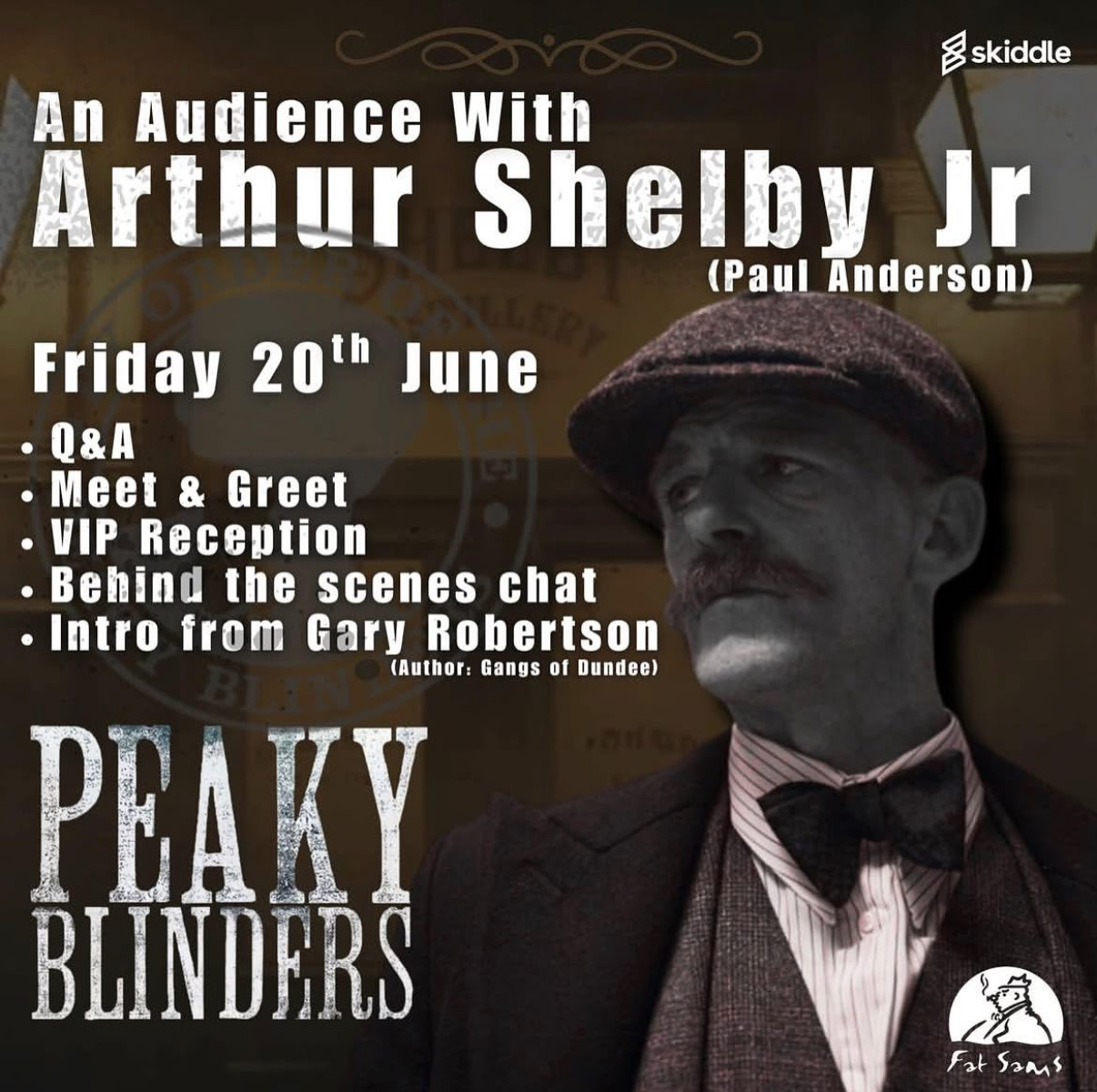 Paul Anderson Live At Fat Sam’s Dundee Join The TV Icon For A Night Of Candid Stories, BTS Insights and Live Q&A in Dundee Today!