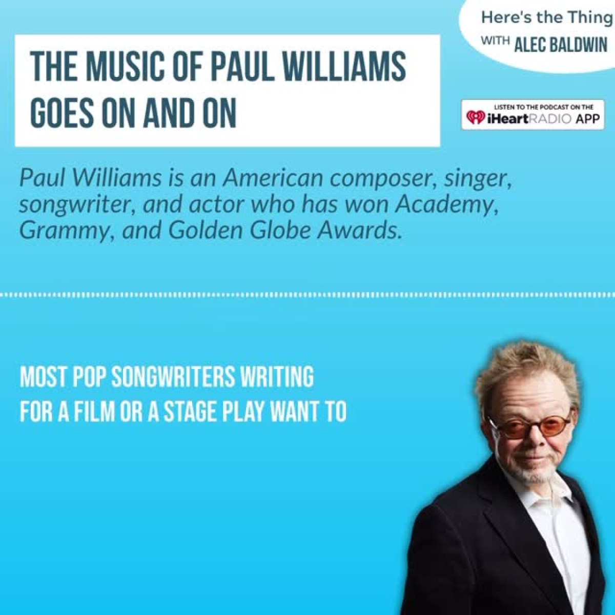 Delve into the chat with an award-winning maestro, exploring classic hits, bold acting now