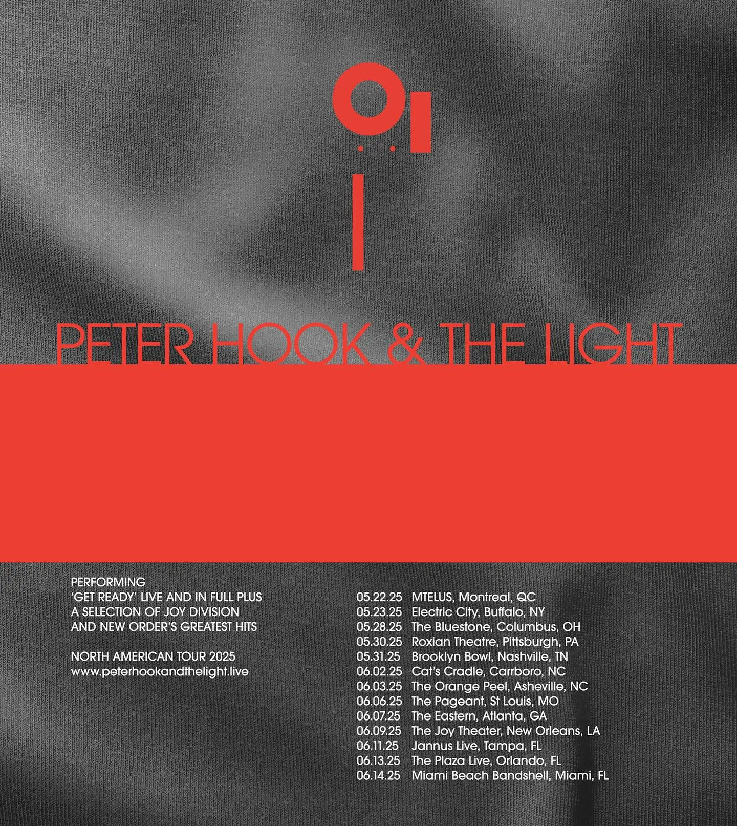 Peter Hook & The Light North American Tour 2025