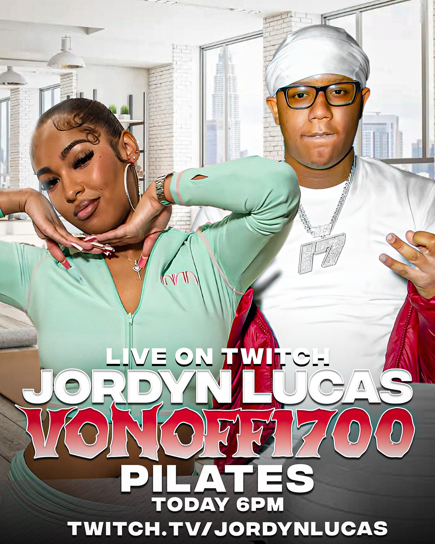 Join an entertaining Twitch pilates session mixing humor, health, and vibrant energy live!