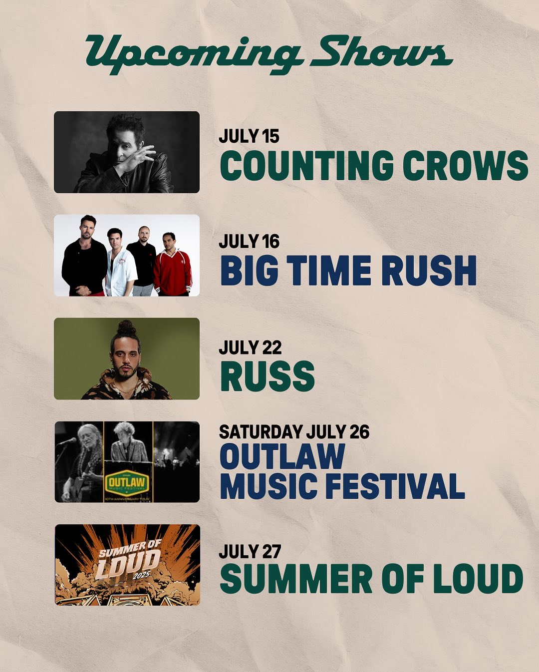 PNC Music Pavilion Announces 35+ Upcoming Shows