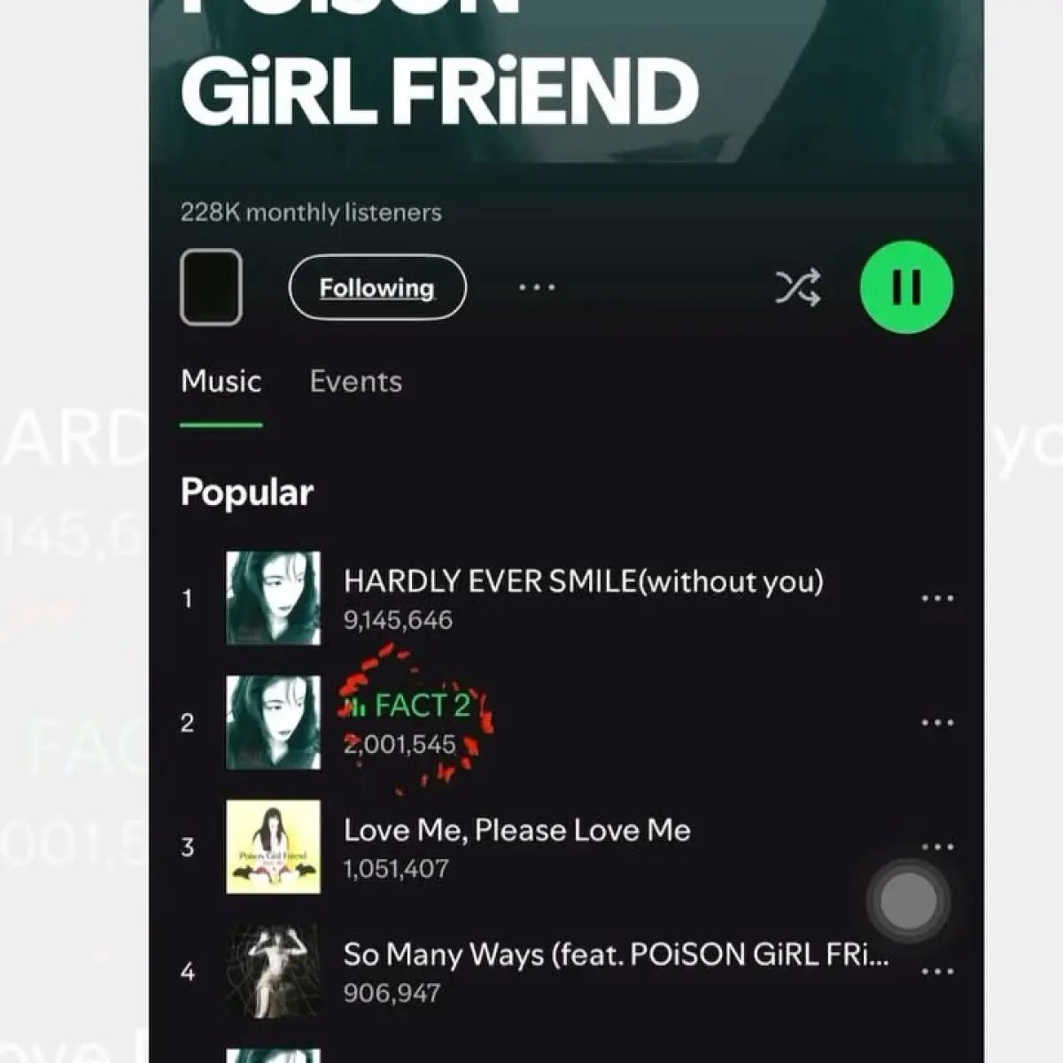 POiSON GiRL FRiEND Celebrates Spotify Milestone for Fact 2 Streaming milestone: 2M plays signal triumph amid heartbreak vibes from Fact 2 StellarWin!