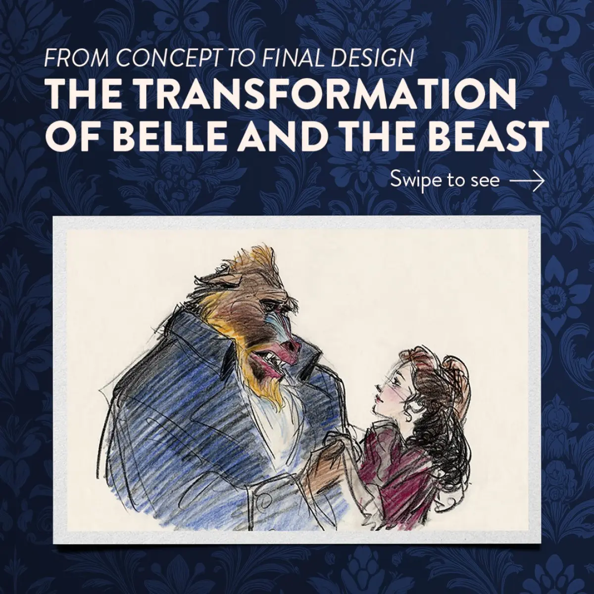 Preliminary Beast: Early Concept Art For Belle And The Beast A glimpse into Disney’s eerie early Beast design unveils shock and artistry with clear art