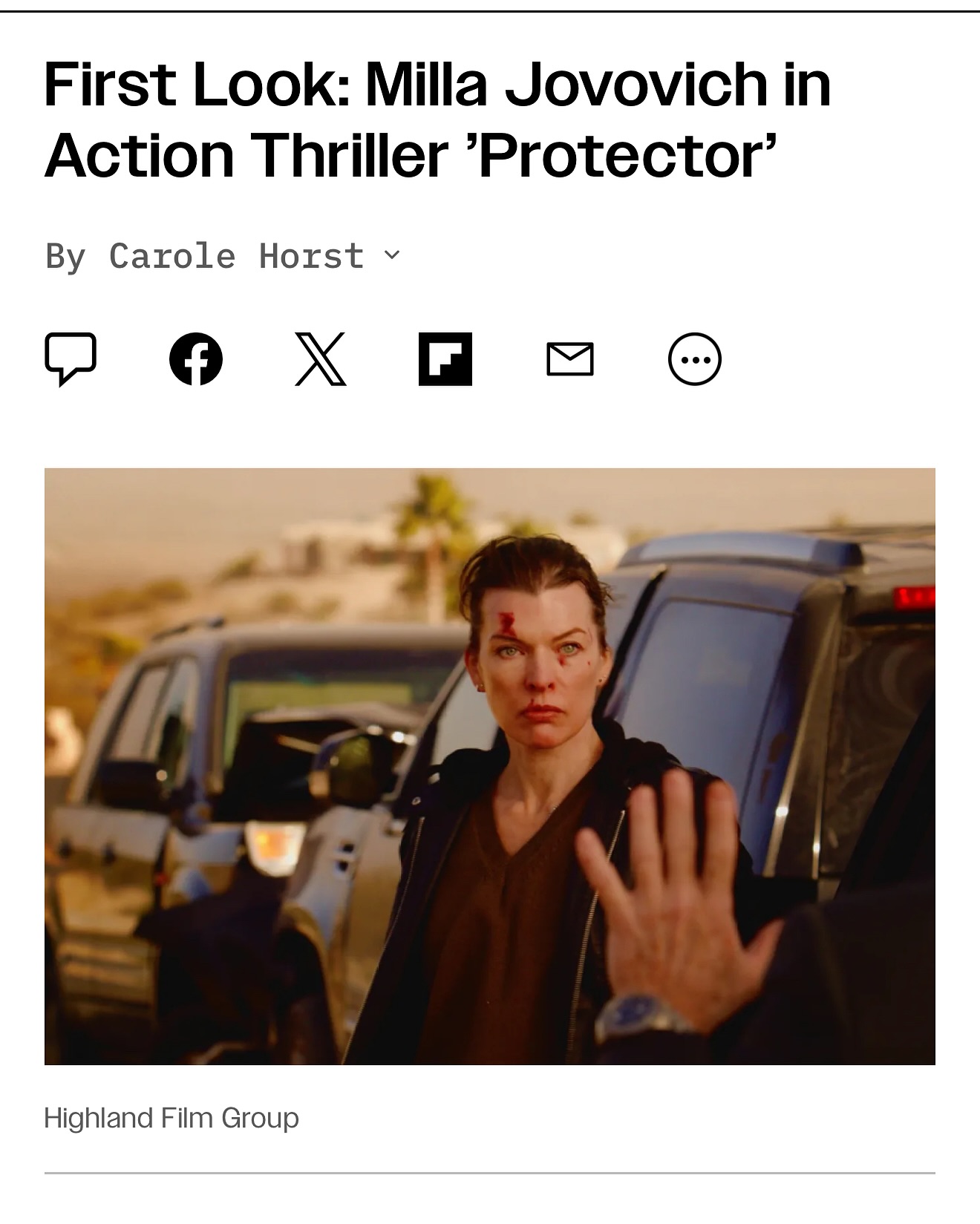 Protector Film Set Buzz: Milla Jovovich Shares First Shot First look at Protector film, featuring Isabel Myers and Matthew Modine, sparks excitement.