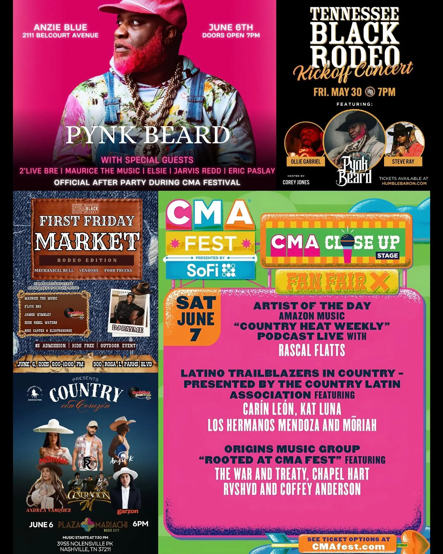 Pynk Beard Curates CMA Fest Rising Stars Lineup A dynamic country series launches May 30 at Humble Baron, rolling into Nashville showcases