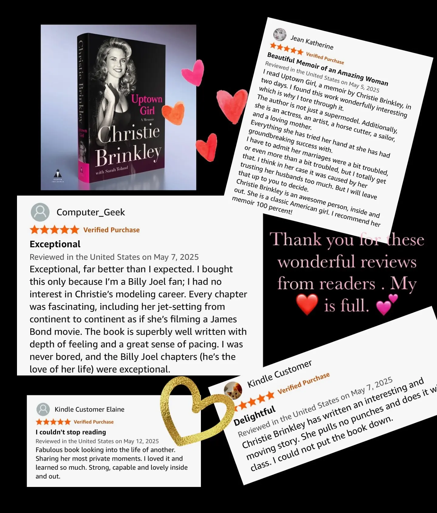 Reviews Fuel Uptown Girl’s Bestseller Success Your reviews made Uptown Girl bestseller delighting fans and inspiring Christie Brinkley!