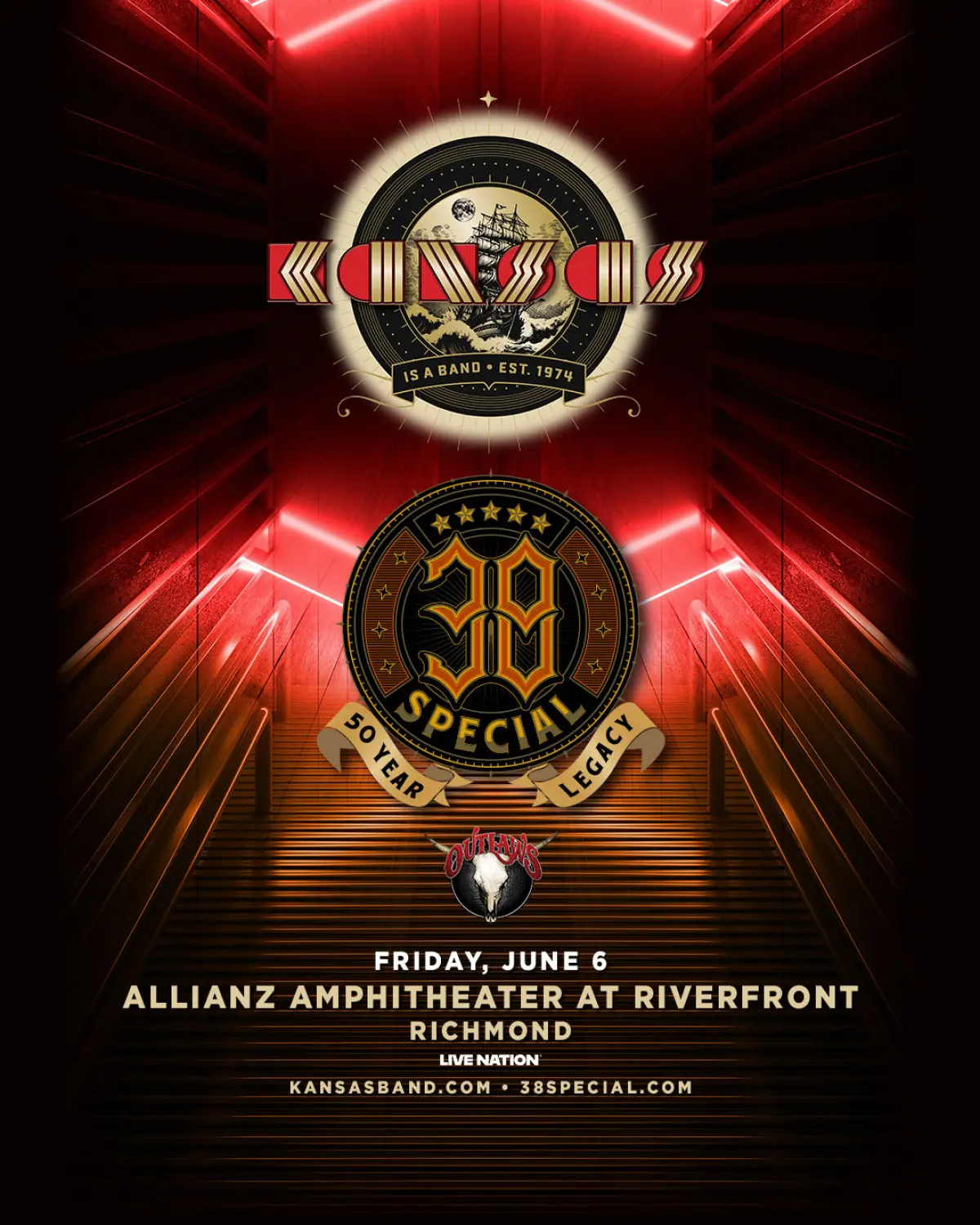 Richmond Debut At Allianz Amp: Kansas Rock Concert Experience the debut gig at Allianz Amp with 38 Special & The Outlaws alongside Kansas now