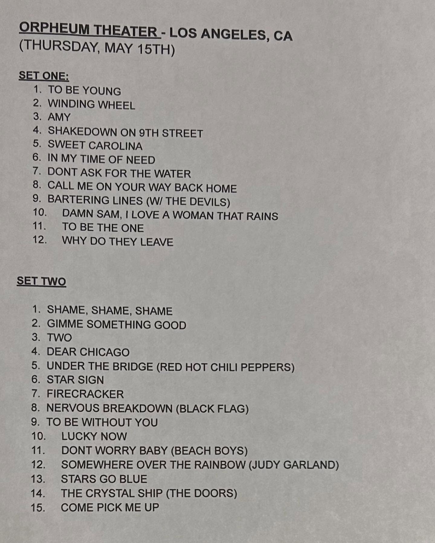 Ryan Adams Unveils Heartbreaker Tour Setlist Acclaimed singer-songwriter Ryan Adams dazzles Los Angeles fans with fresh tour setlist!!