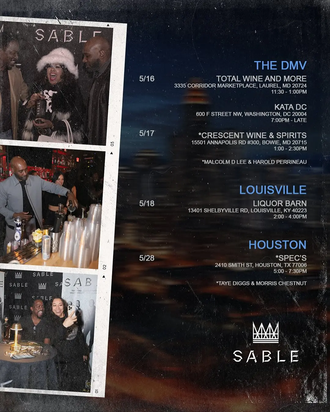 Sable Bourbon Tour Kicks Off May 16 with Taye Diggs