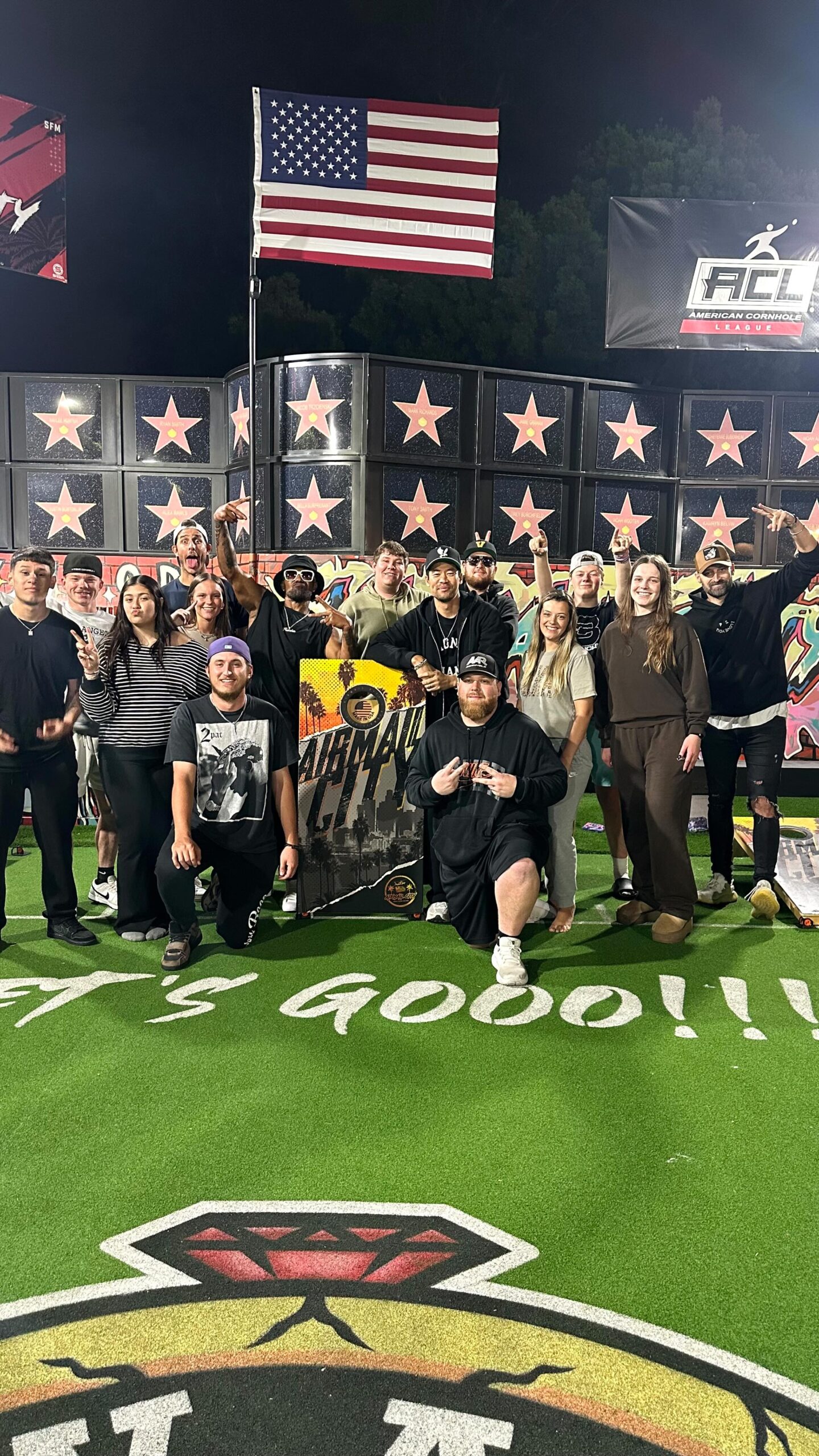 Shemar Moore Ignites Airmail City Vibes at the Stadium Stadium lights shine as Shemar and elite pros ignite vibrant energy across the urban arena.