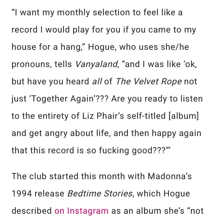 Sir Babygirl Celebrates Album Of The Month Club