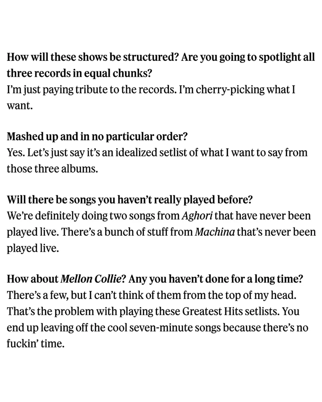 Smashing Pumpkins Reveal New ‘Machines of God’ Setlist Tracks