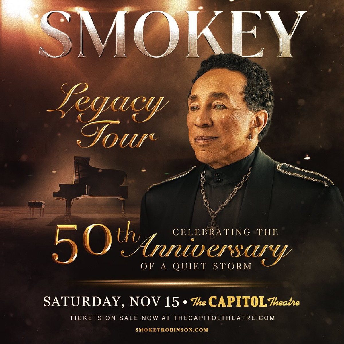 Capitol Theatre revises Smokey Robinson event; tickets honored, refunds issued in 30 days.