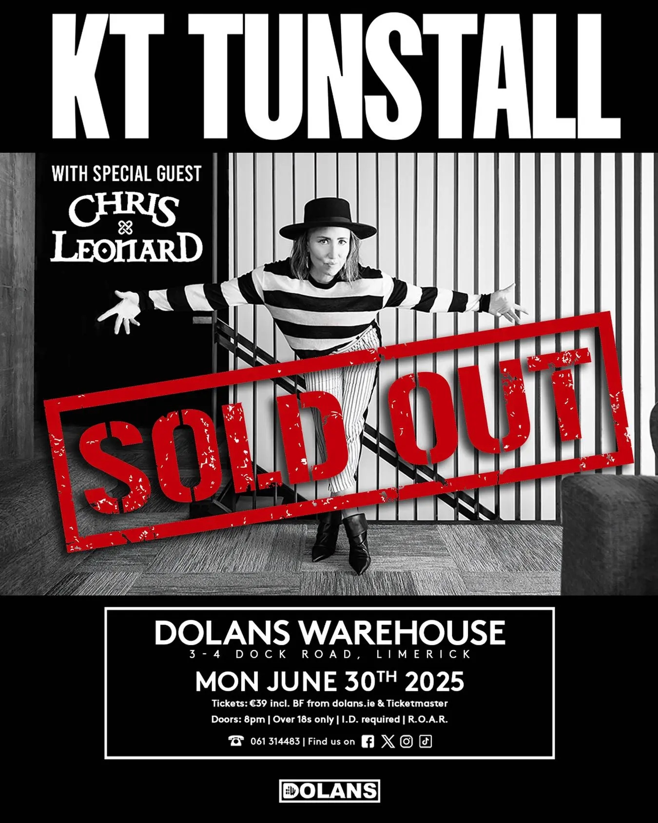 Sold-Out Show at Dolan’s Limerick With KT Tunstall Live music excitement surges tonight as KT Tunstall and guest acts light up Limerick’s iconic stage.