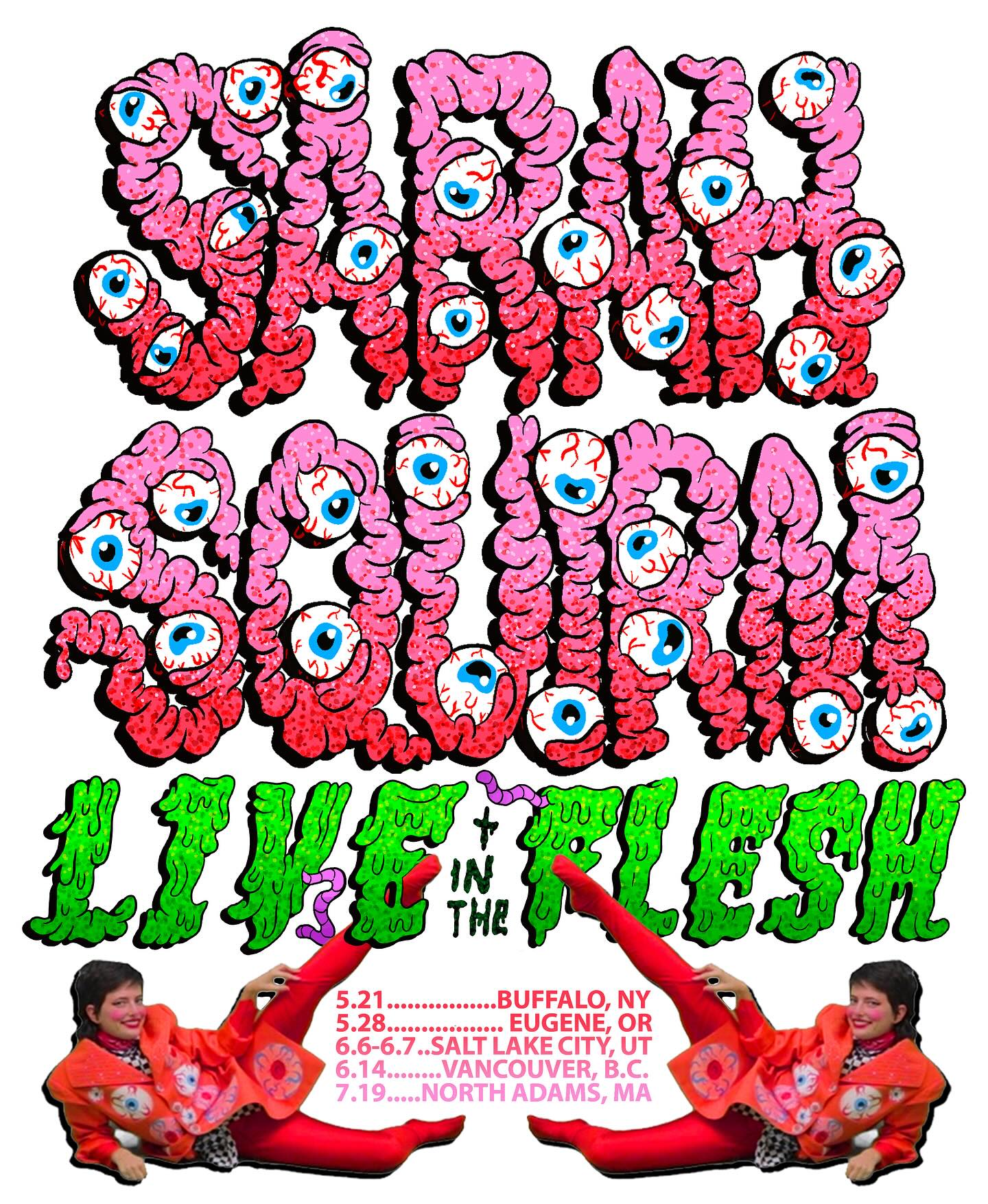 New tour dates and unique self-designed poster highlight Sarah Sherman’s upcoming live events.