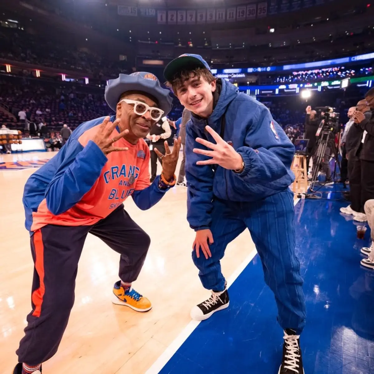 Celebrity director courtside with popular actor as New York takes on Boston Celtics!!!!