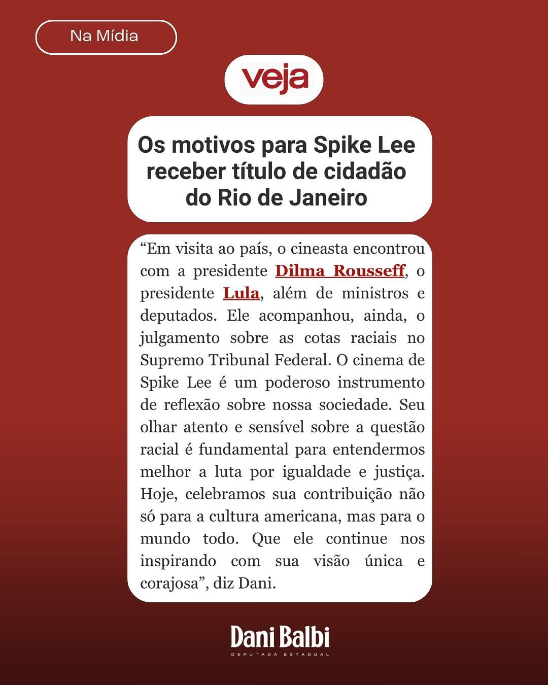 Spike Lee Receives Cidadão Carioca Honor