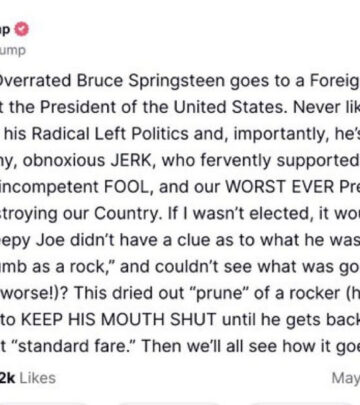 Fugelsang contrasts Springsteen's esteem with Trump's polar legacy across the U.S. today!!