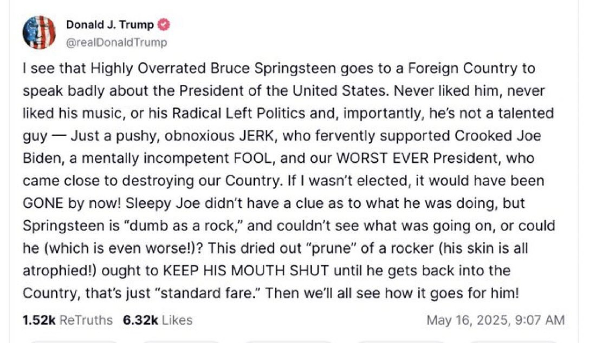 Springsteen Vs Trump: A Contrast Of Admiration Fugelsang contrasts Springsteen's esteem with Trump's polar legacy across the U.S. today!!