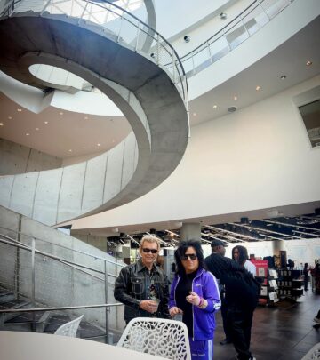 Rock legend Steve Stevens visits Dali museum with rock icon Billy Idol for art inspiration.