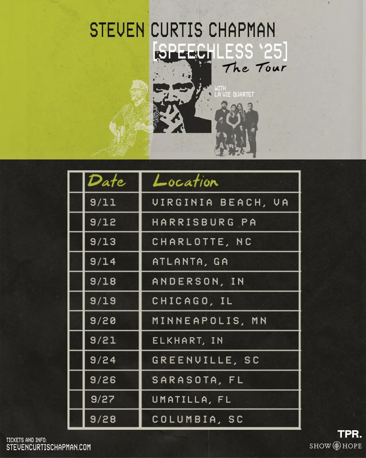 Steven Curtis Chapman Announces Speechless ’25 Tour Legendary tour celebrating 25 years of music and memories in an intimate live album event!