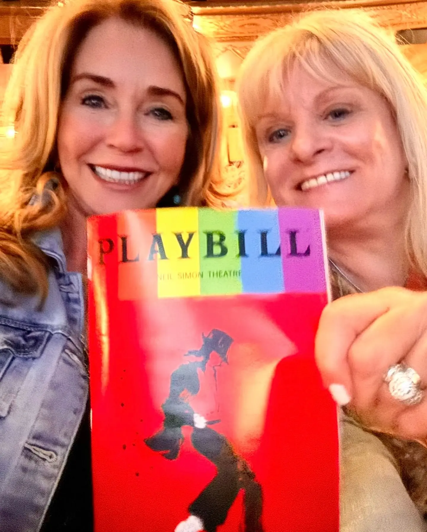NYC vibe meets birthday fun as Susan Gallagher touts her partner-in-crime on pedicab ride.