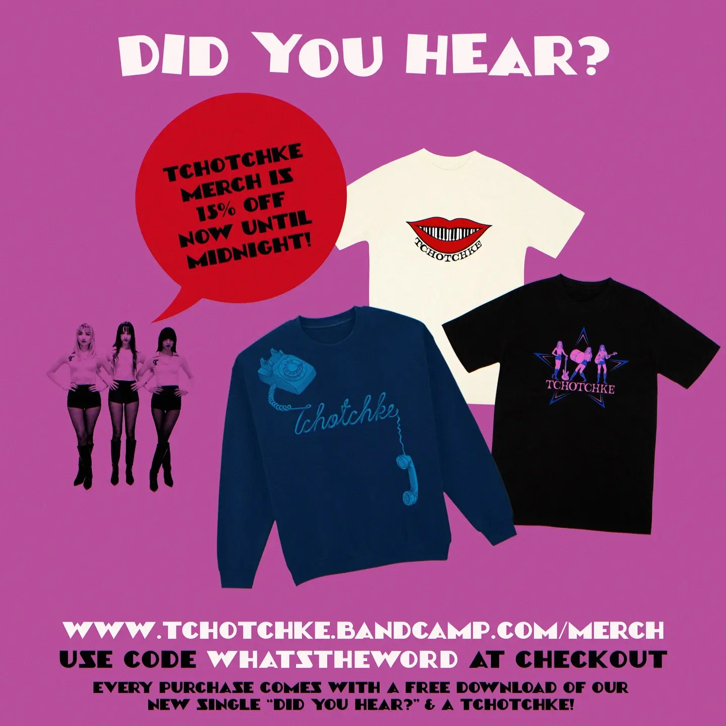 Tchotchke Flash Sale Sparks Fan Frenzy Exclusive 15% off merch sale: free single & tchotchke gift—shop now, tag us! Hurry act now