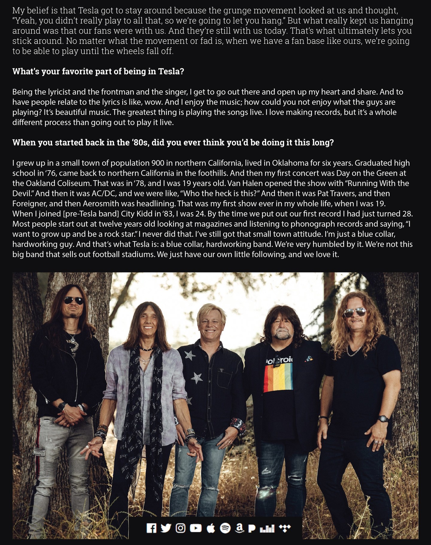 Tesla Rockin' On 'Keepin' It Real' Tour