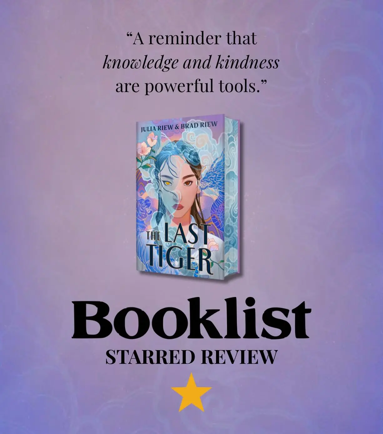 Booklist hails The Last Tiger: Starred review aptly applauds dynamic moving storytelling!