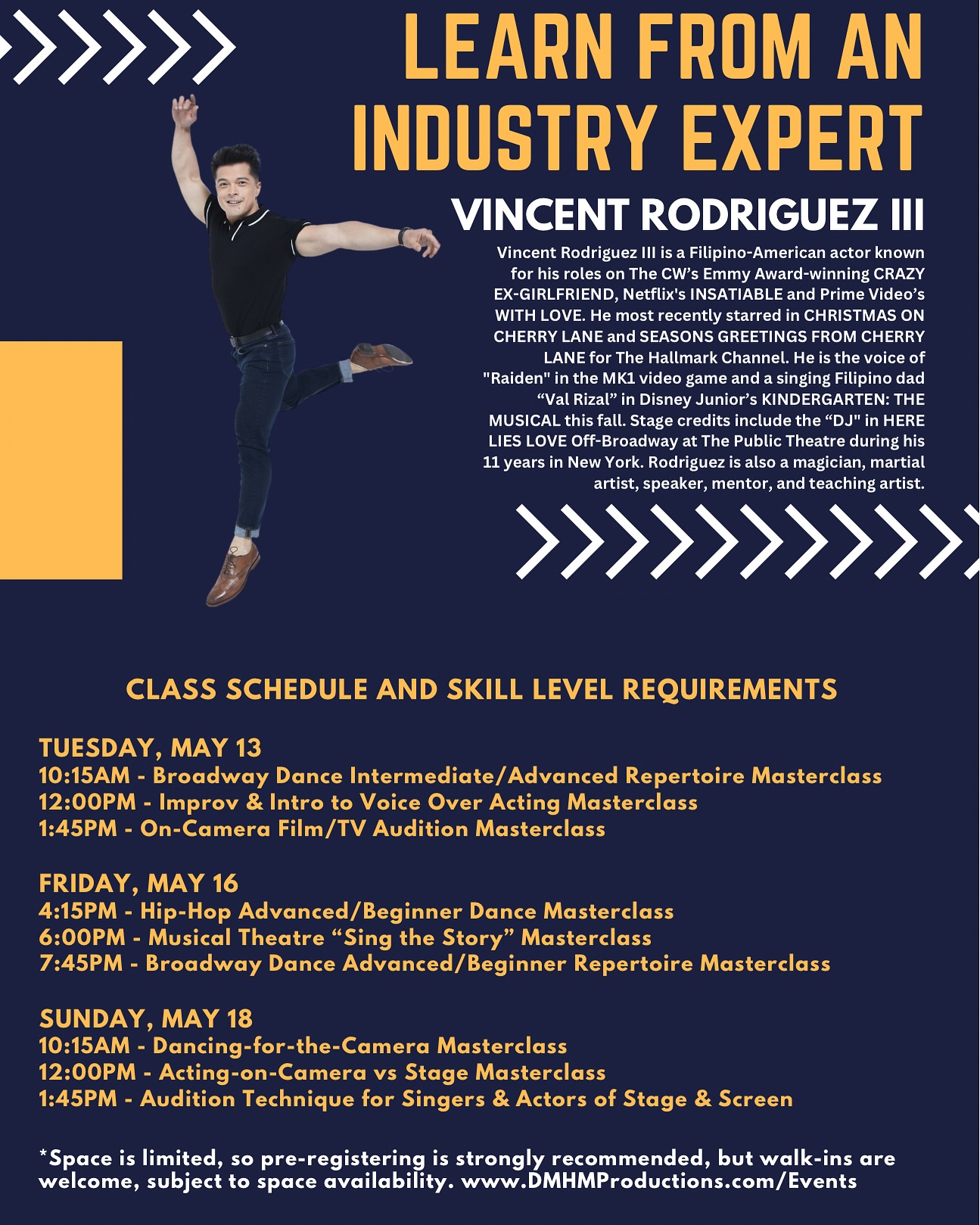 Time Change Alert: Masterclass With Vincent Rodriguez III
