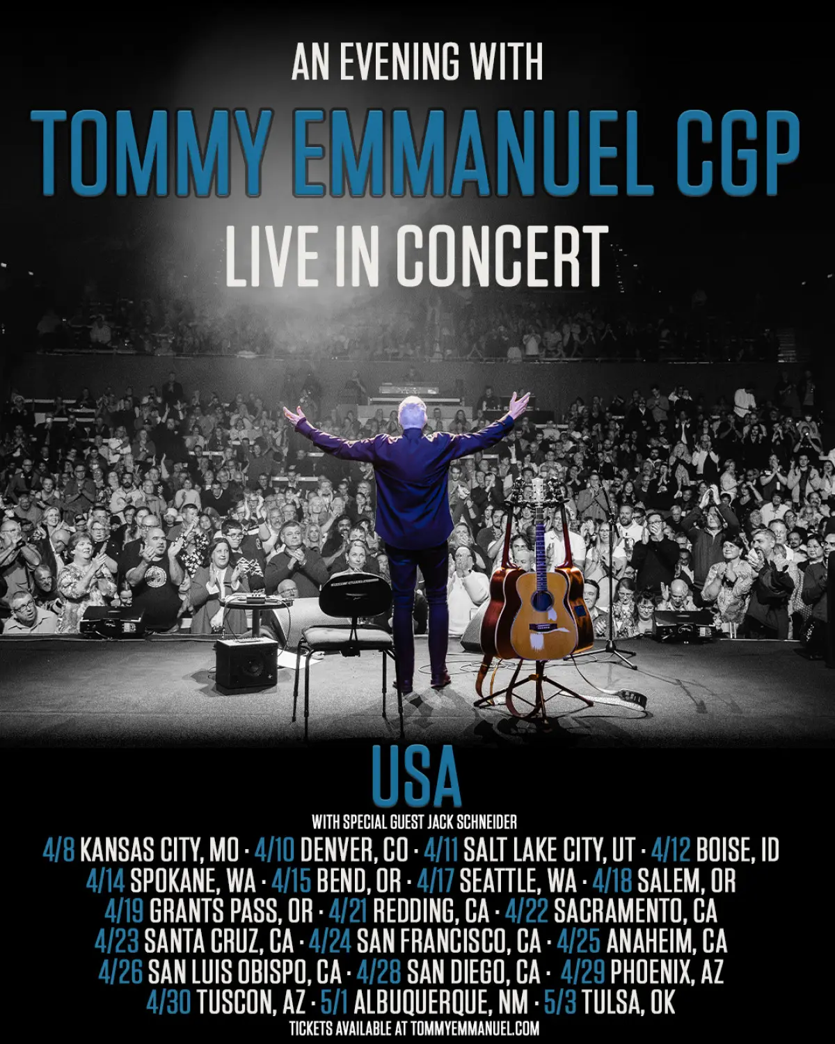 Spring tour tickets on sale today at 10am local time—join Tommy Emmanuel on endless roads!